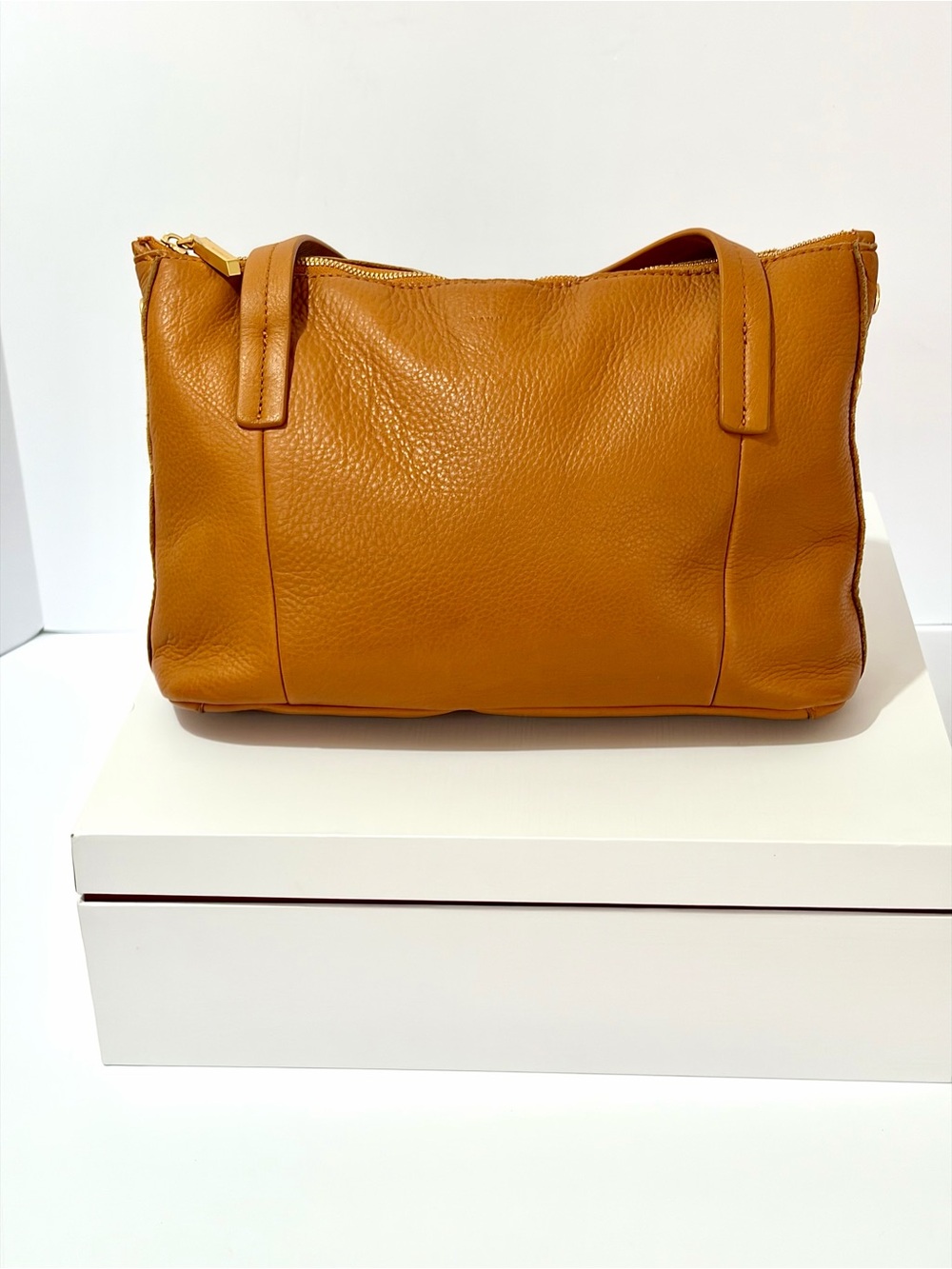 Hammitt Addie Medium Leather Tote/Crossbody Bag in Nectar Tan/Brushed GoldRivets